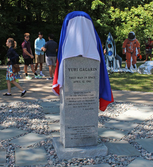 Yuri Gagarin bust before unveiling in Russian Cultural Garden